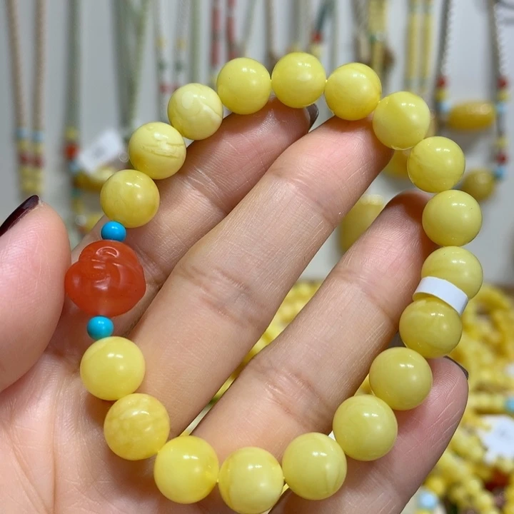 蜜蜡未镶嵌手链9.4mm