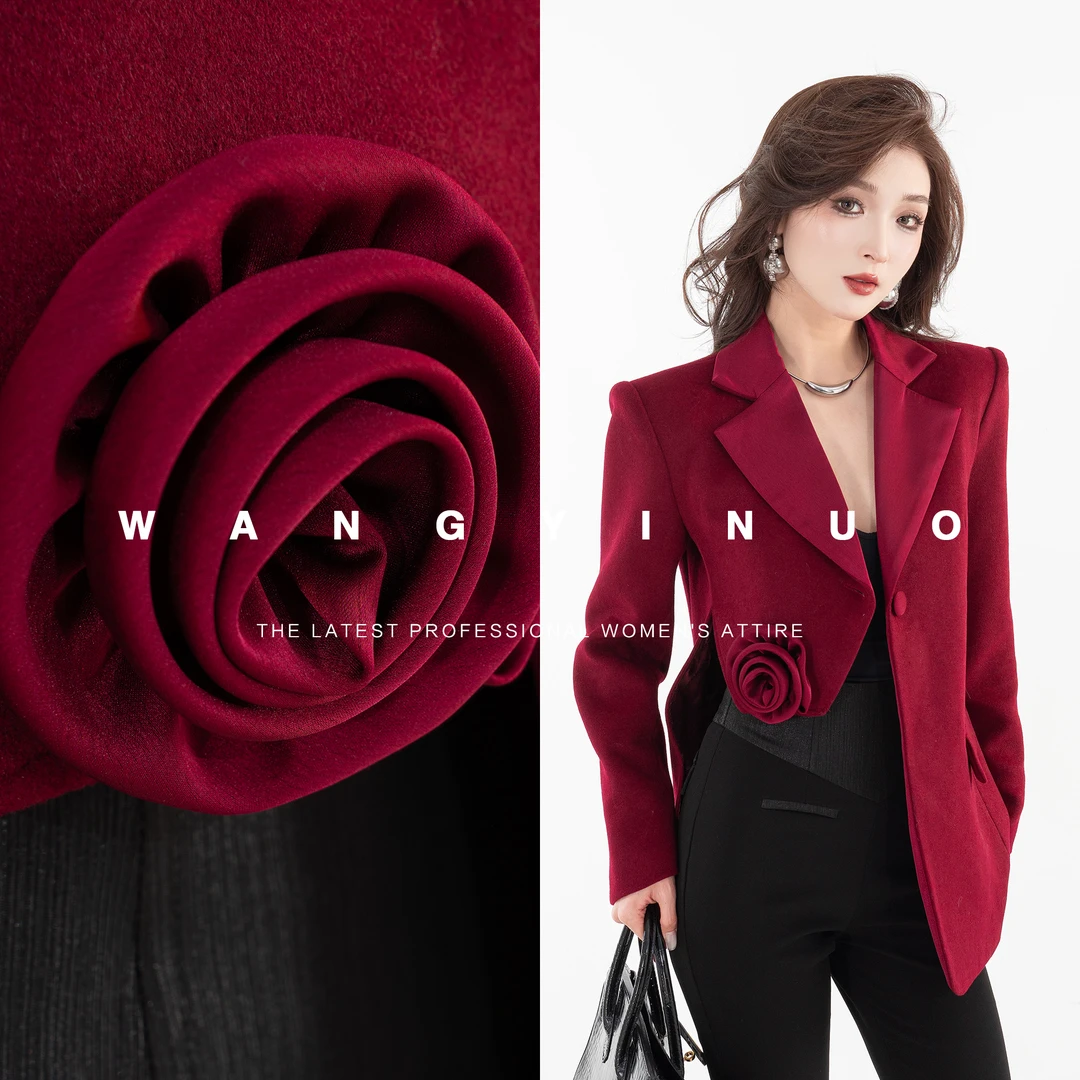 MD现货·依诺【冬日花园】冬季加棉加厚羊毛法式时尚设计感立体外套