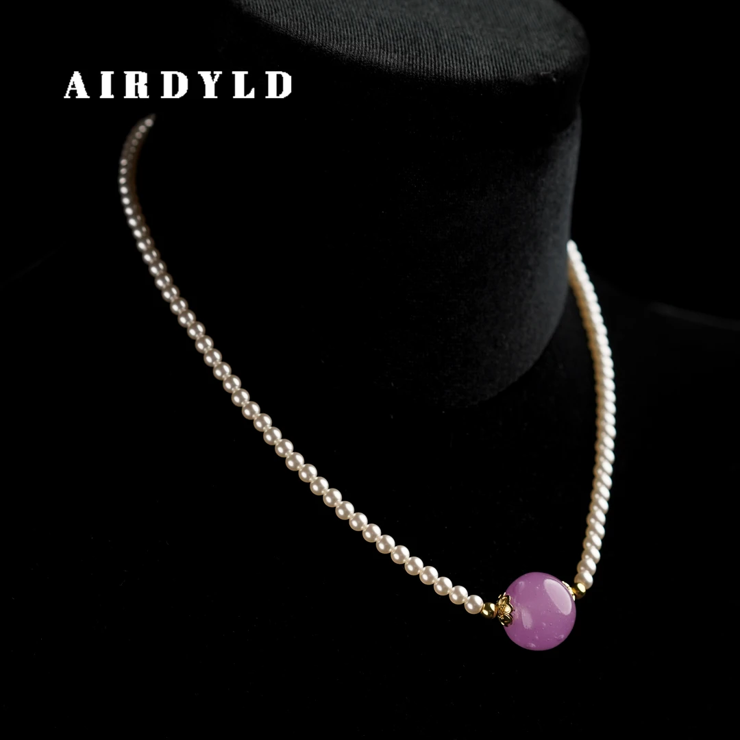 黄铜琉璃项链 【莺歌】气质时尚百搭复古简约气质手工项链