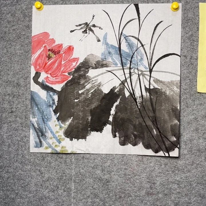 竖款大鱼书画艺术作品