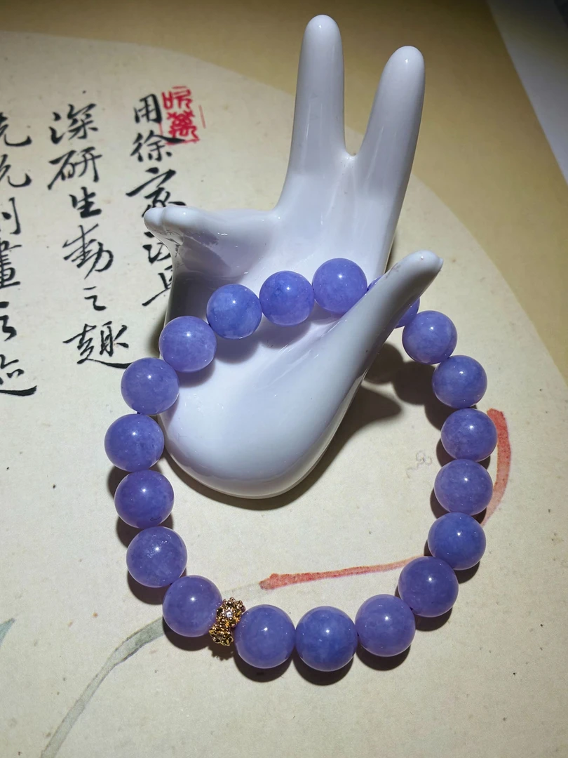 天然冰种紫罗兰缅甸老坑气质百搭手串一-100874