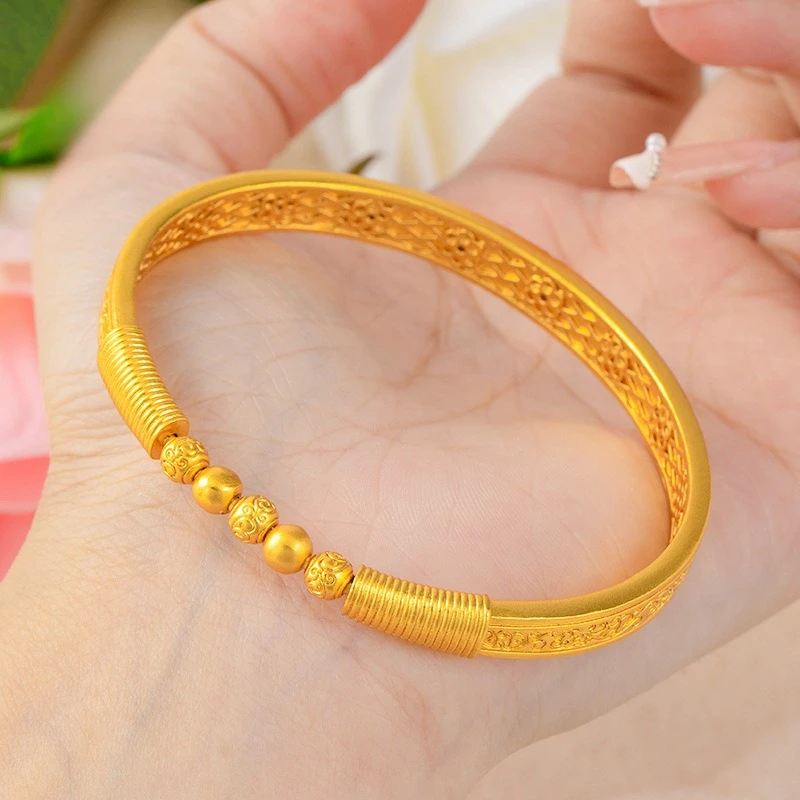 合金手镯 【精工版幻金】贵气典雅花纹古法盛世华彩贵妃镯里外一色