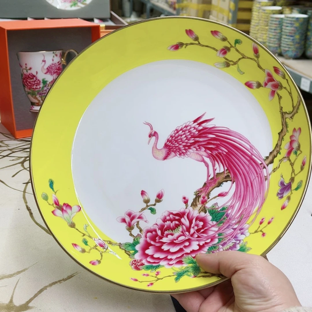 【闪购商品】骨瓷10英寸2深黄。。。。。