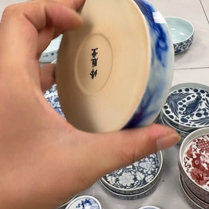 瓷片釉里红墨龙吸水盖直景德镇