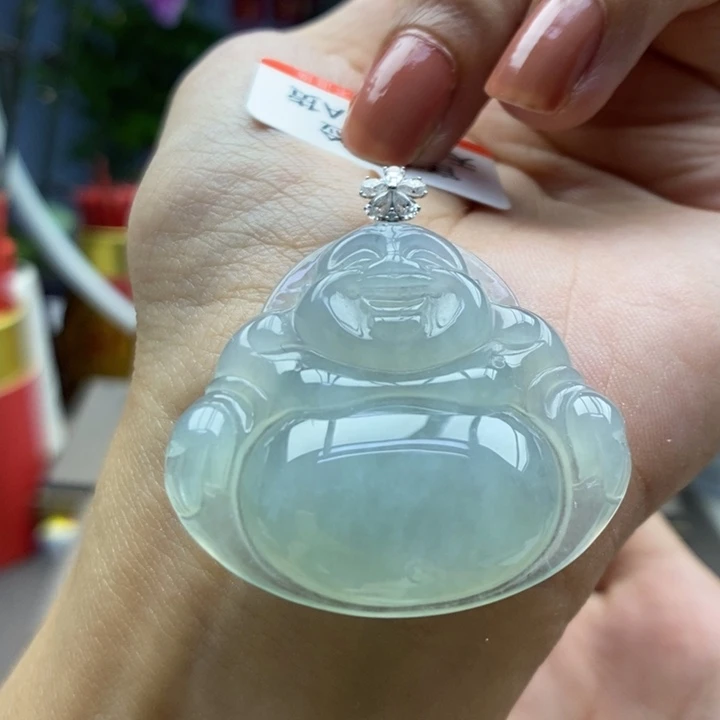 翡翠18K金镶嵌颈饰吊坠40