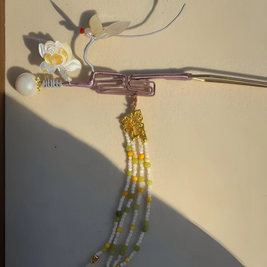 端午同款发簪手工古风紫色仙气新中式复古国风步摇古典明制簪发