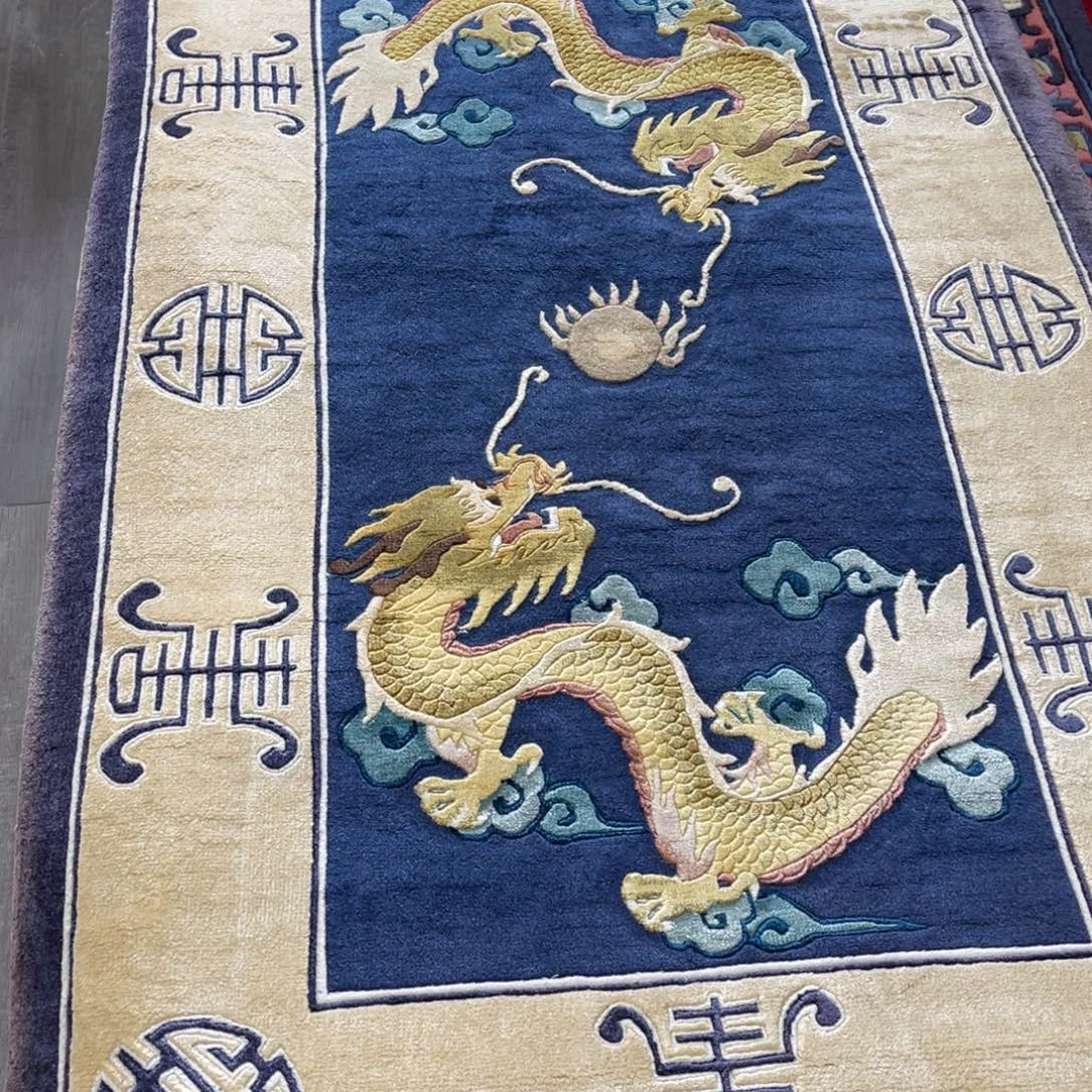 羊毛90×150纯手工丝毯