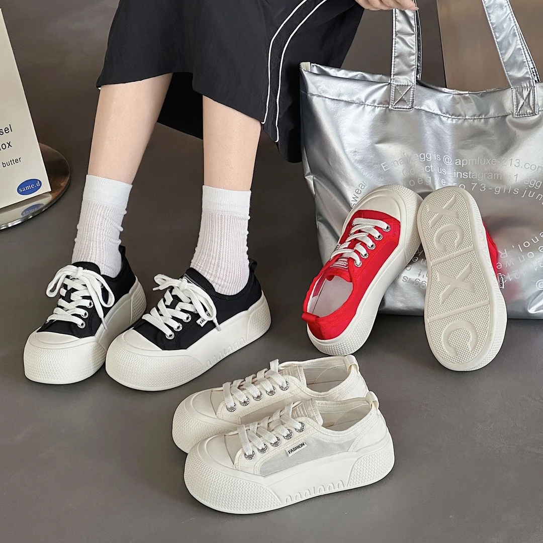 小众鞋子设计感百搭帆布鞋2025新款夏季镂空女士鞋厚底学生休闲鞋