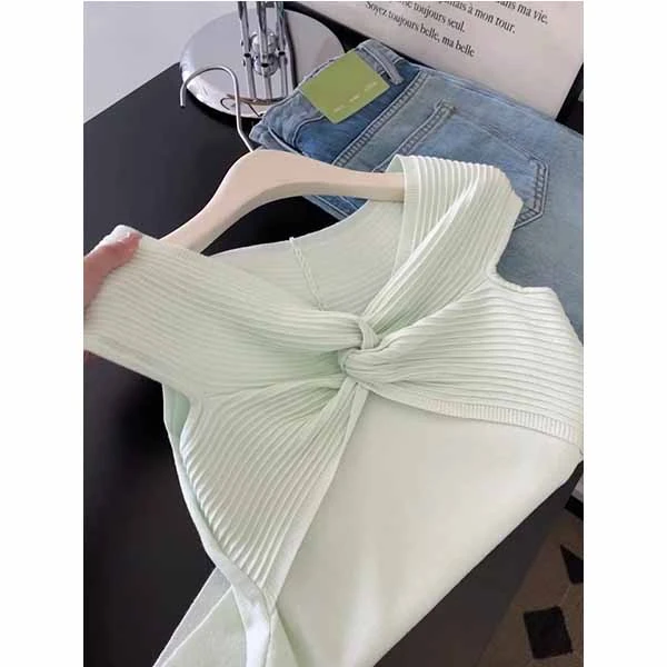 被颜值征服！！夏日限定薄荷绿短袖T恤韩系女高掐腰显瘦条纹上衣