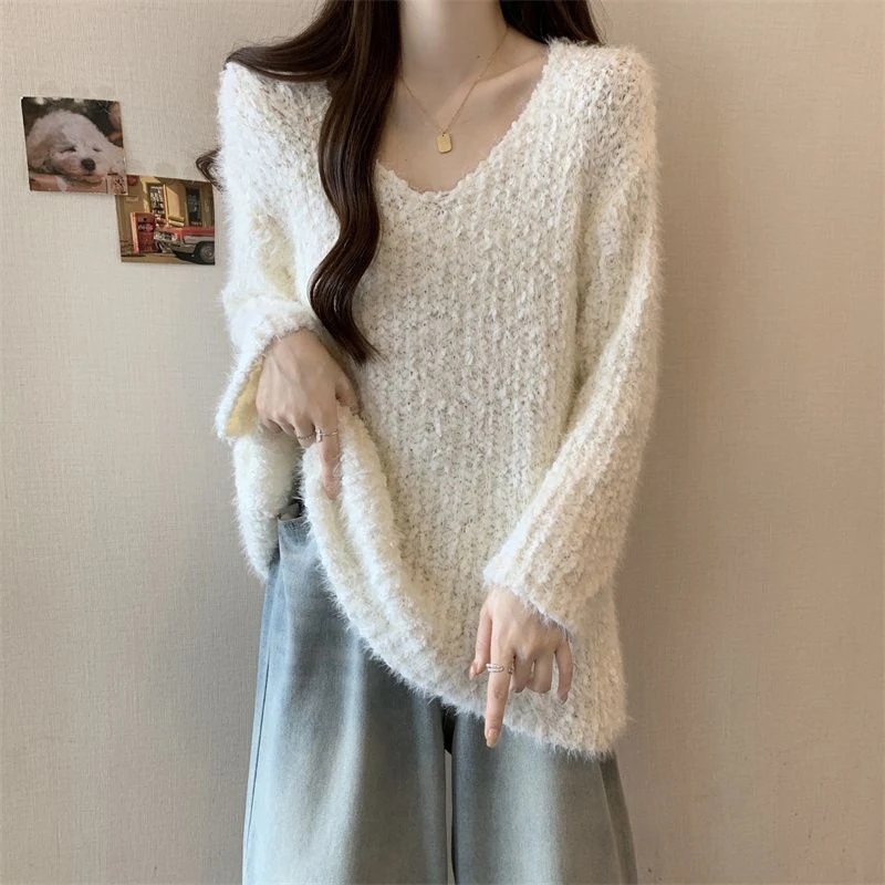 纯欲风小众慵懒气质V领针织衫毛衣秋冬季辣妹性感独特时尚上衣ins