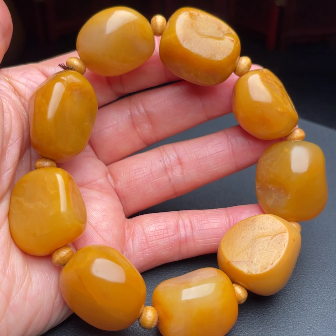 田黄石田黄石手把件手串