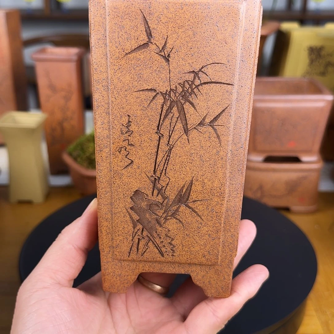 紫砂花盆踏**痕紫砂花盆