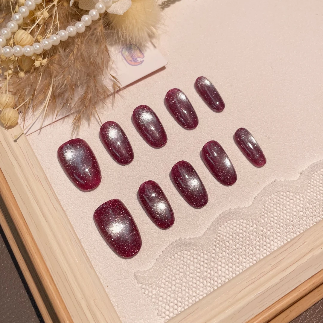 A2215『葡萄碎闪』冷艳爆闪碎钻灵珠碎闪猫眼猫光纯手工制作穿戴甲