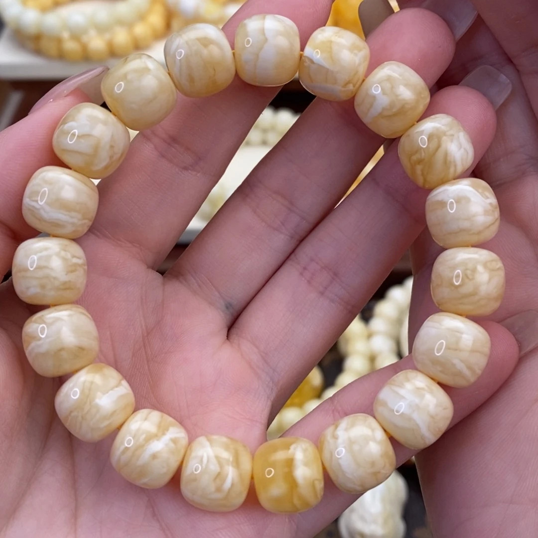 蜜蜡未镶嵌裸石手链