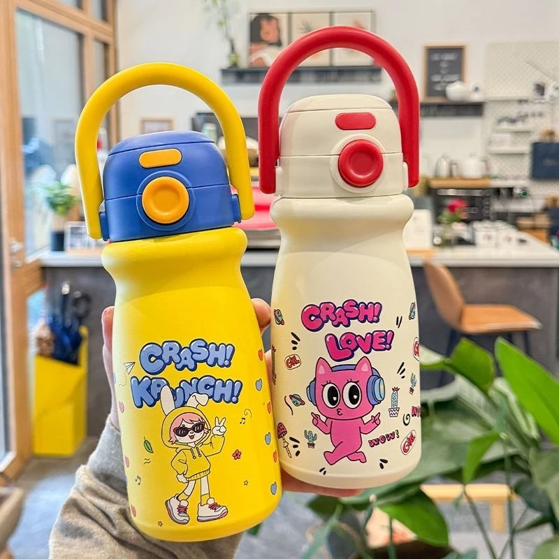 保温杯新款2025高颜值儿童学生上学专用大容量吸管杯便捷水杯AAU