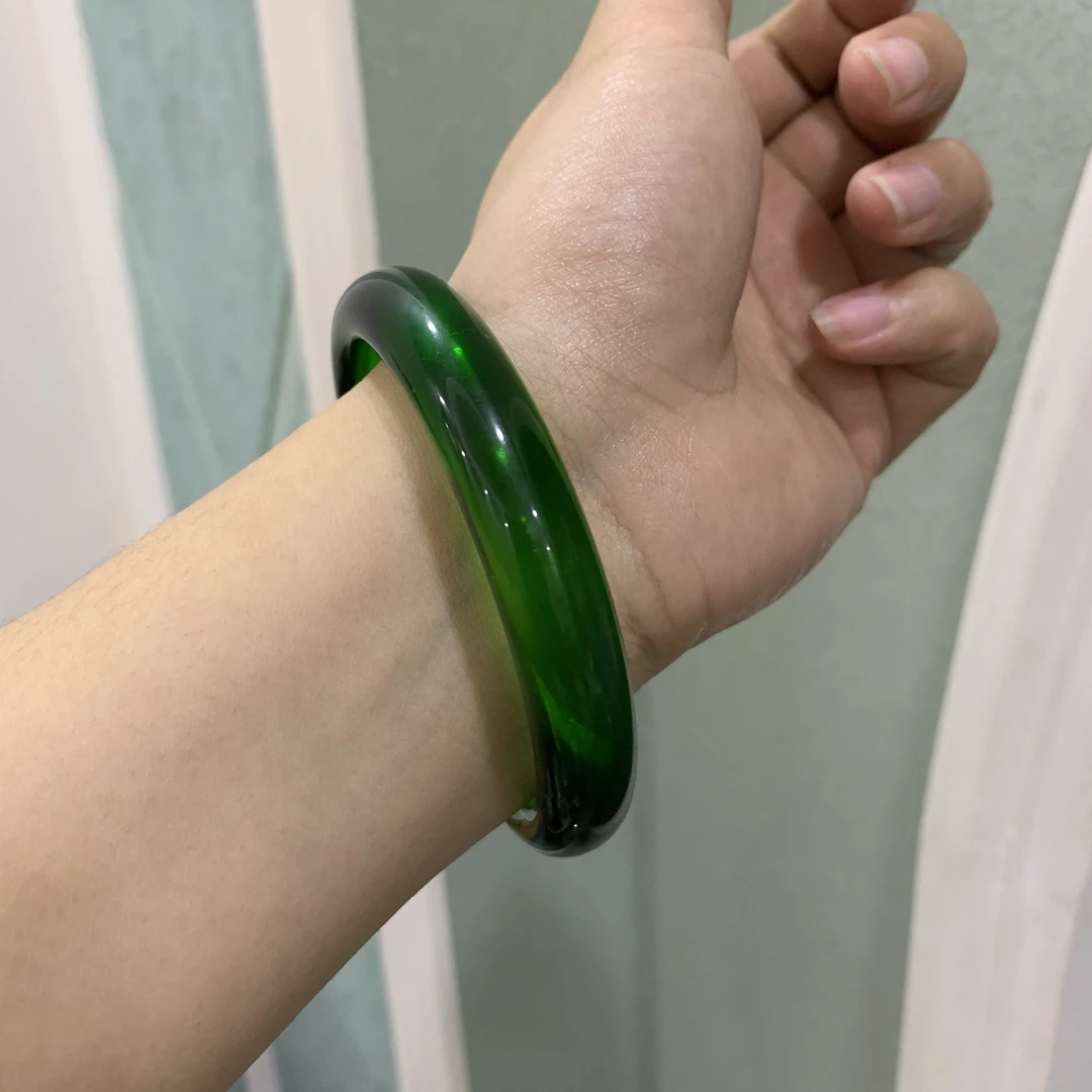 （青艺）  高定-馆藏  缅甸绿手镯  23580