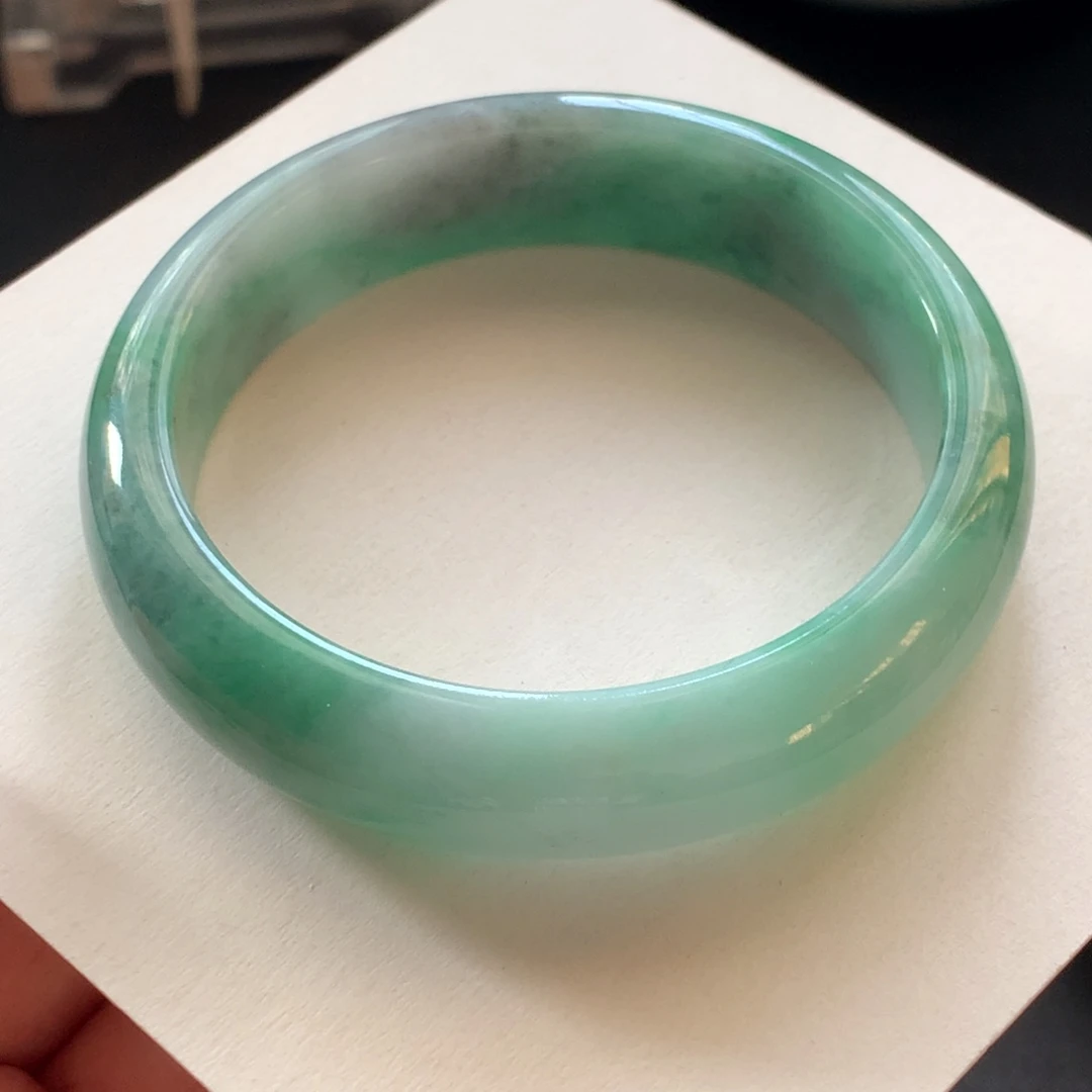 翡翠未镶嵌手镯17号53.4-13-7有裂