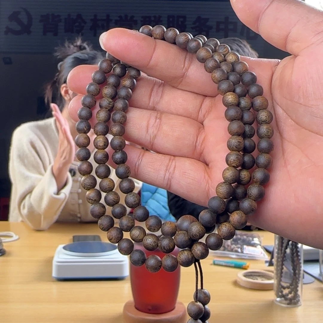 沉香手串棋楠汝湖圆珠7mm多圈17克多样性发一SY-104