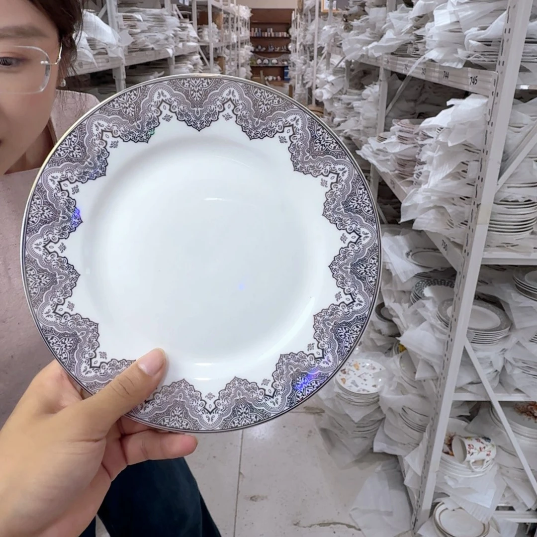 骨瓷19cm2个平盘瑕疵品不忒不还