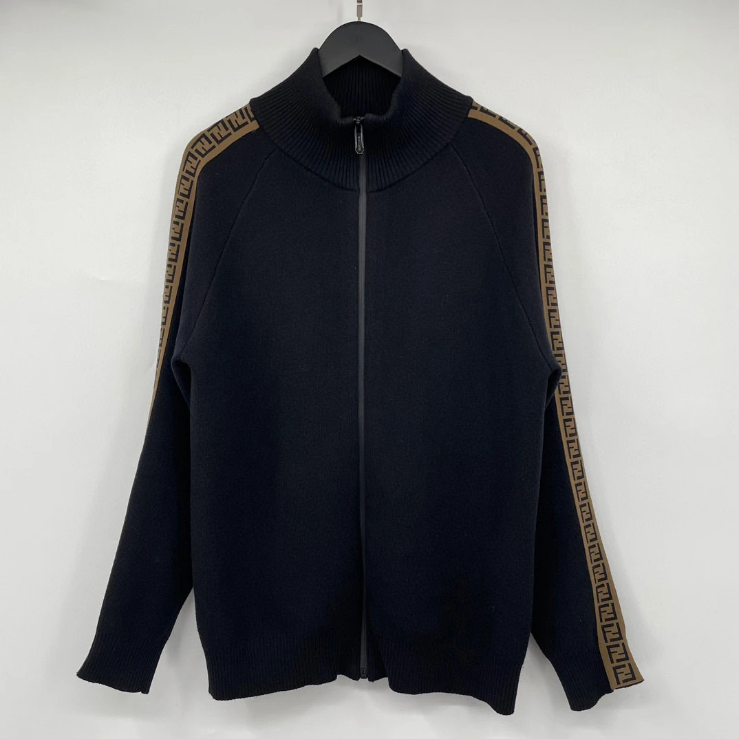 99新 FENDI/芬迪 羊毛侧边织带字母夹克 48