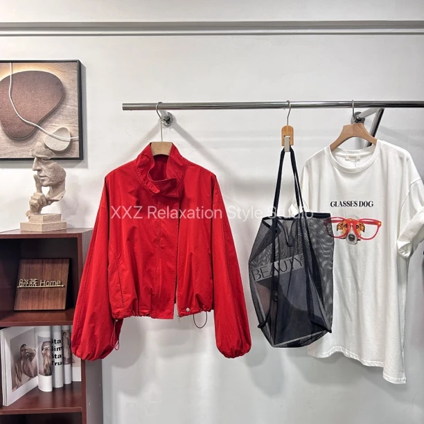 潇潇家【速干防晒衣 】2025春新款立领宽松抽绳收腰速干防晒衣y018