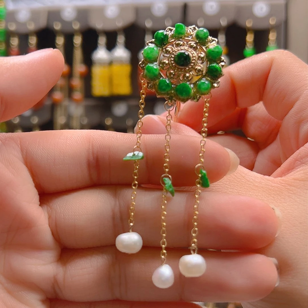 翡翠合金耳坠翡翠