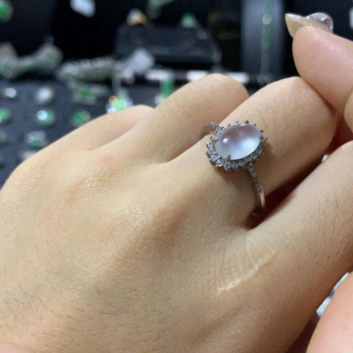 银S925镶嵌翡翠耳饰