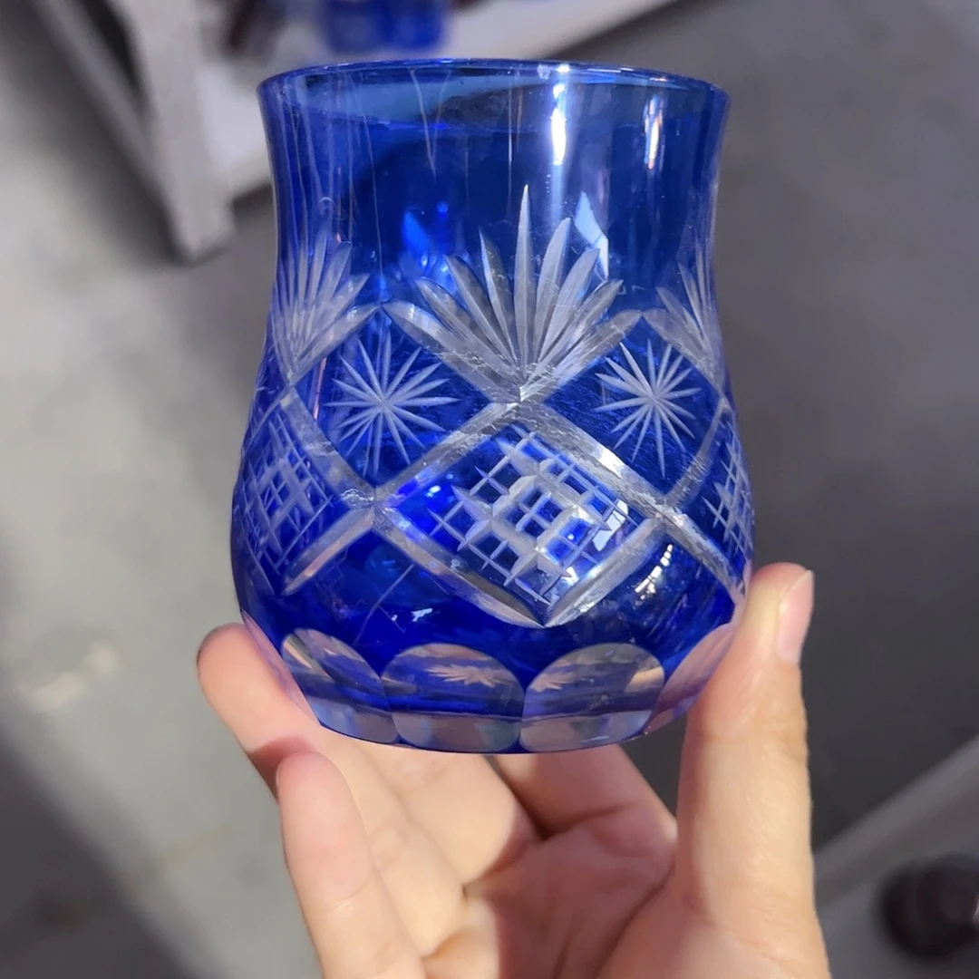 水晶玻璃高脚款微瑕一个