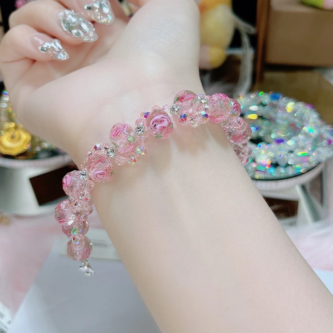 非金属珐琅手链 808玫瑰编织手链