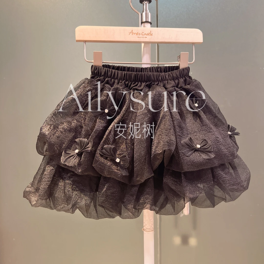 女童网纱半裙儿童泡泡纱短裙蓬蓬裙蛋糕裙2025春夏季演出裙舞蹈裙
