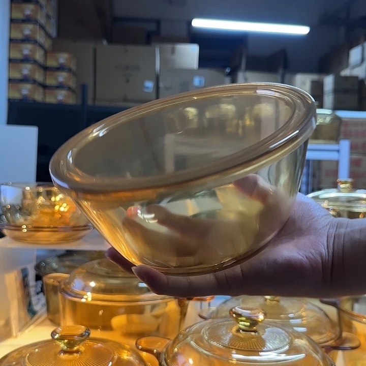 高硼硅玻璃带盖沙拉碗19cm
