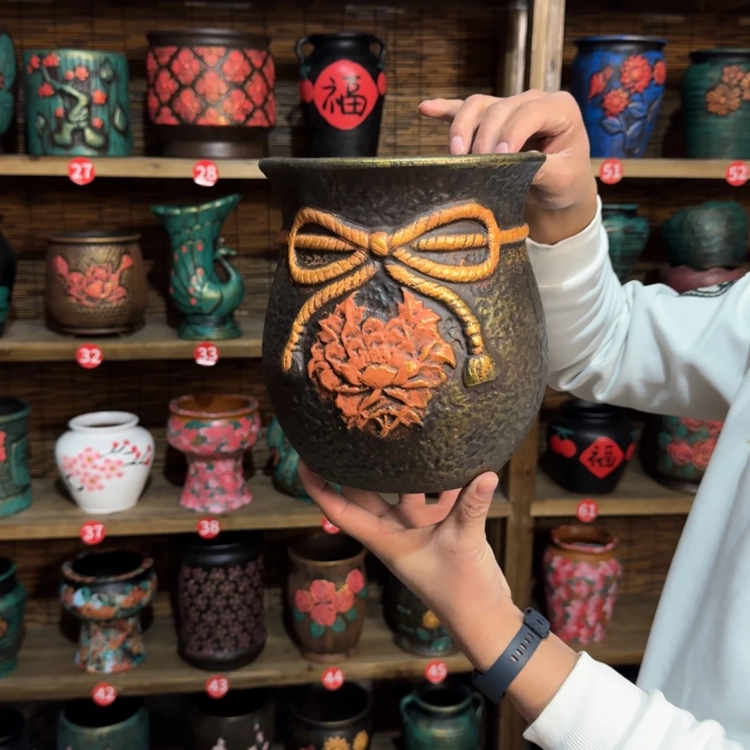 带孔高端浮雕花盆炸炸炸炸