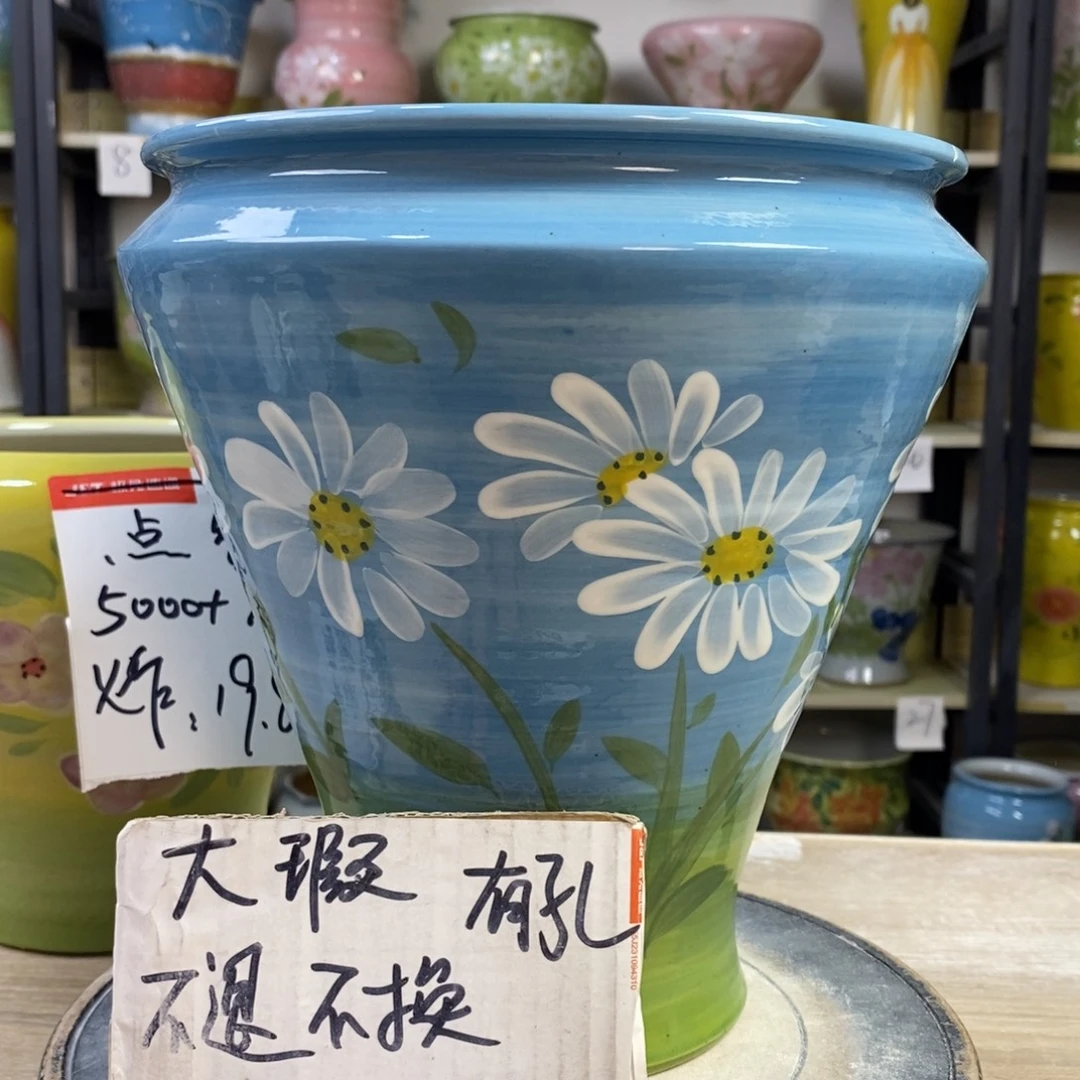 景德镇手工手绘陶瓷花盆