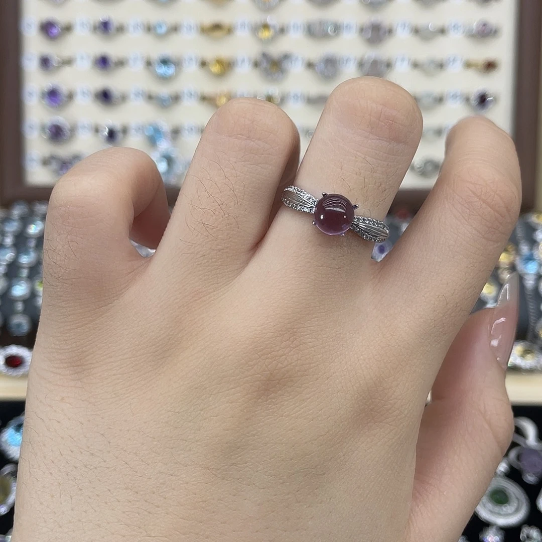 紫晶银S925镶嵌戒指