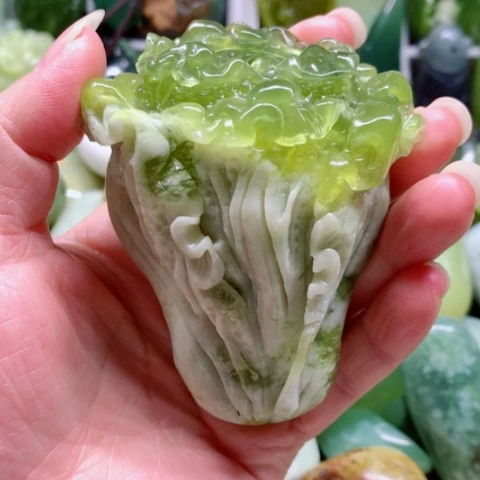 蛇纹石玉未镶嵌手把件