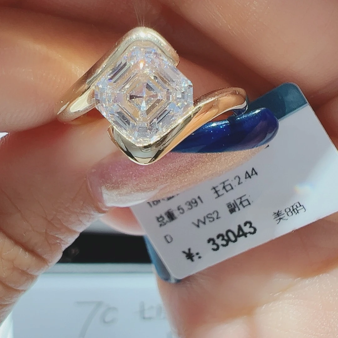 实验室培育钻石18K金镶嵌2.44ct16-17