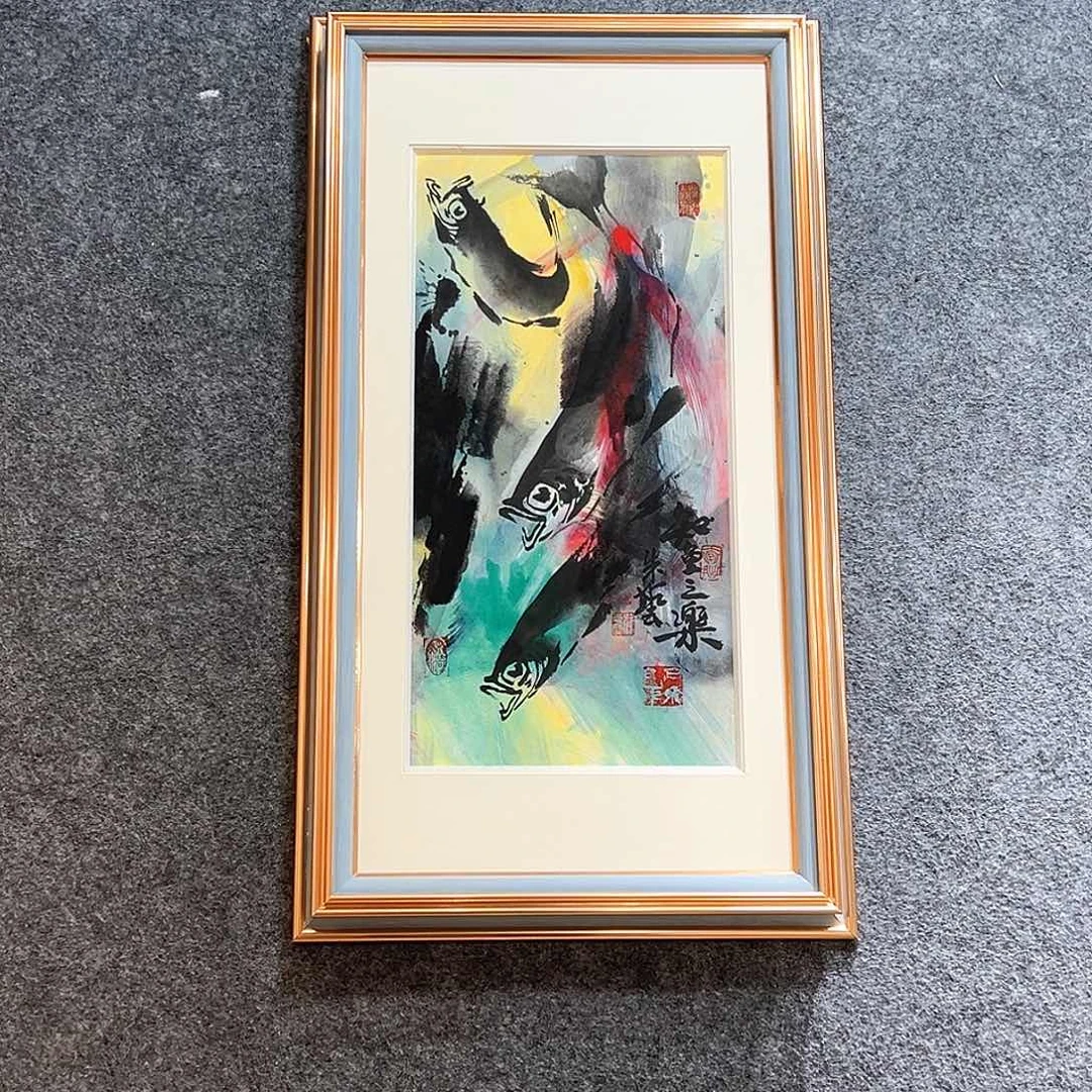 国画纯手绘画心原创