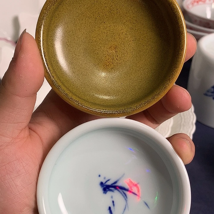 茶叶末 影青 味碟（双色2个）