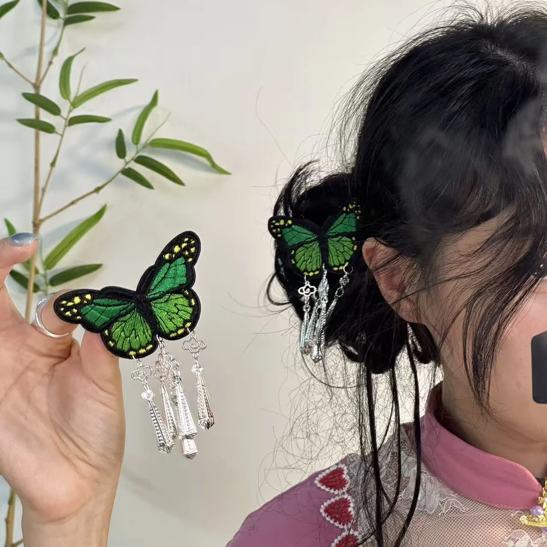 苗铃蝴蝶发簪汉服古风配饰发饰