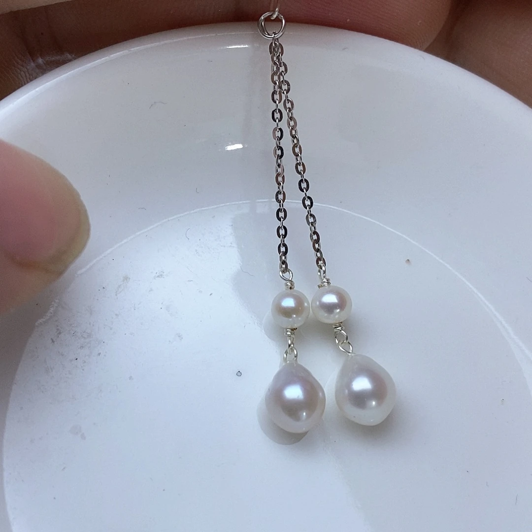 ୧***辣合金淡水珍珠耳钉