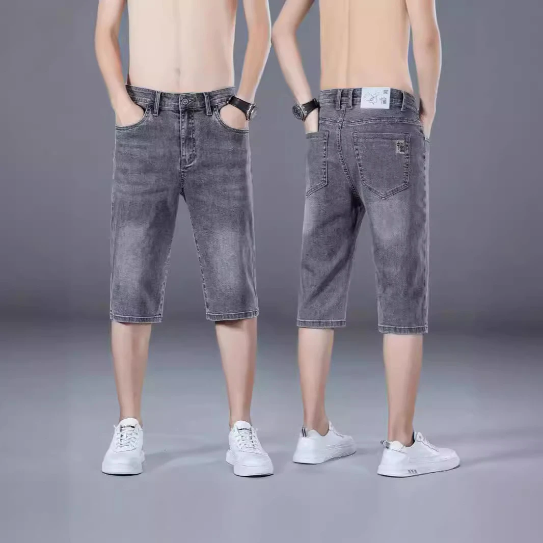 牛仔短裤男士2025年新款七分中裤男款休闲百搭个性直筒裤夏季薄款