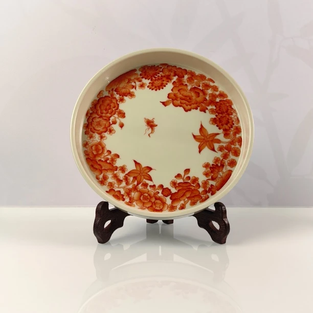 立勤堂 矾红万花壶承 LQ464