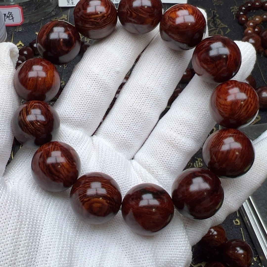 制***C手串/手链花梨木类海南红降1.8红油水波山水单圈