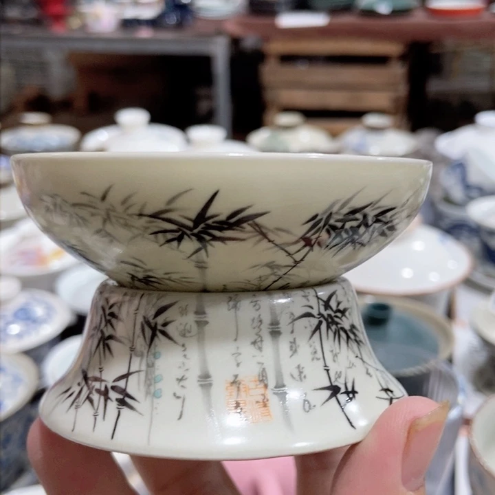 摆件塃**青茶具微瑕，介意勿拍