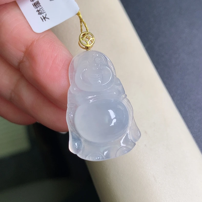 【闪购商品】翡翠颈饰18K金镶嵌站佛