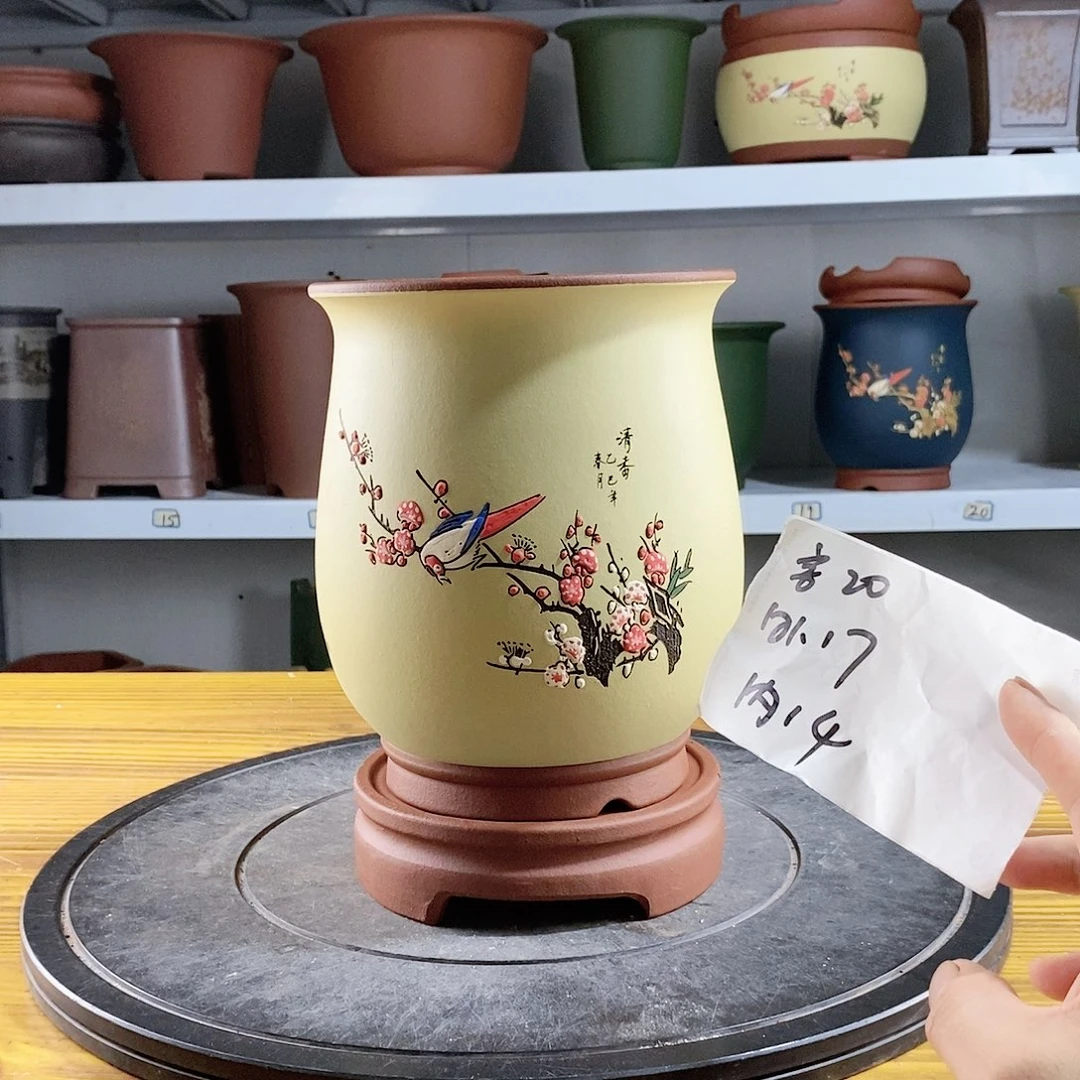 紫砂花盆紫砂兰花盆19