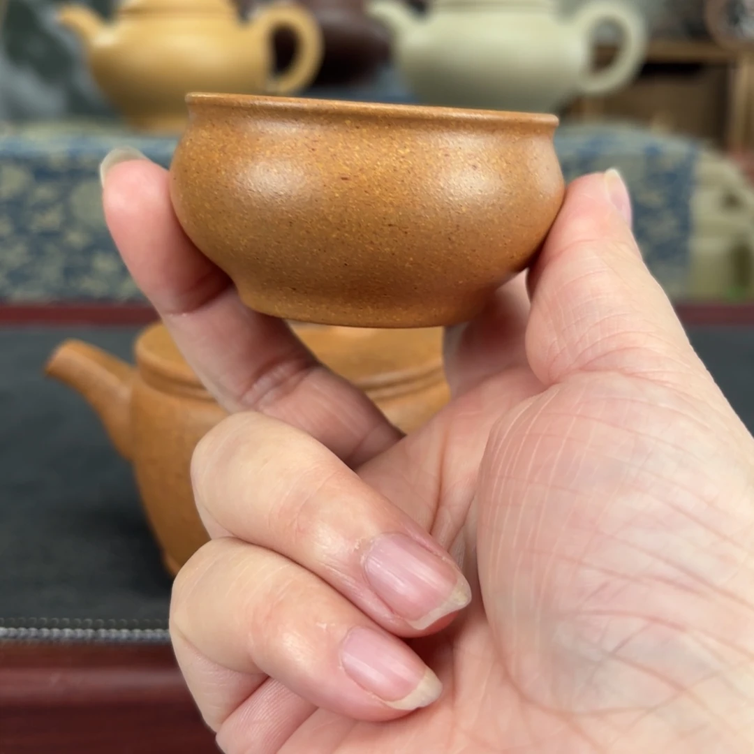 观***水茶壶紫砂梨皮黄段仿古杯