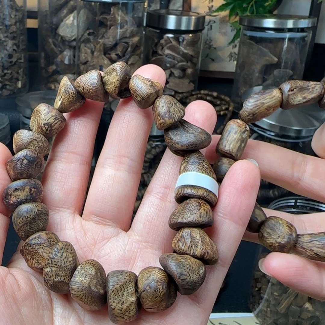 沉香沉香碎屑奇楠淳化老料树丁随型单圈21+