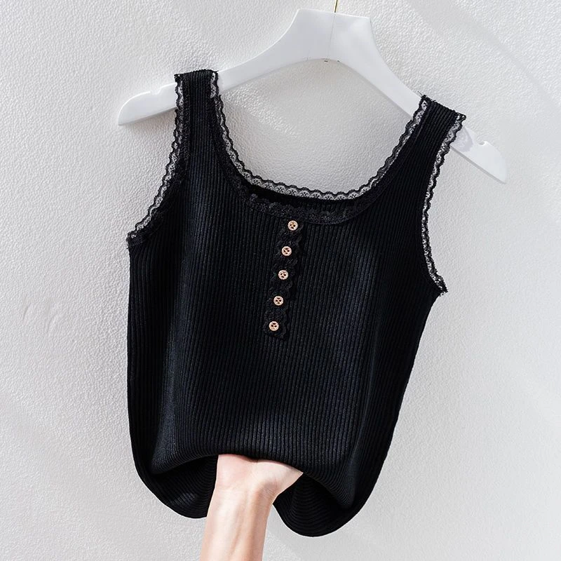 外贸原单意大利大牌女清仓欧货冰丝吊带背心女夏外穿打底针织衫