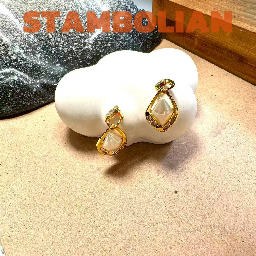 耳饰 正品STAMBOLIAN 强光棱形珠耳坠NBS333